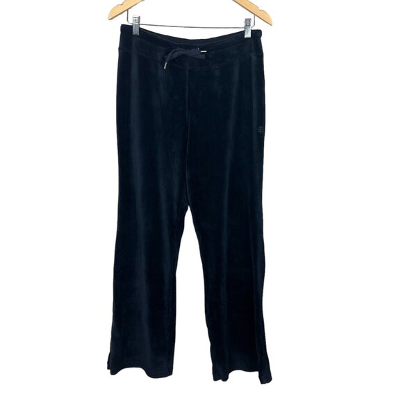 Coolibar Beach Velour Pants Women Small Black Pull On Drawstring UPF 50 Wide Leg - Picture 1 of 14